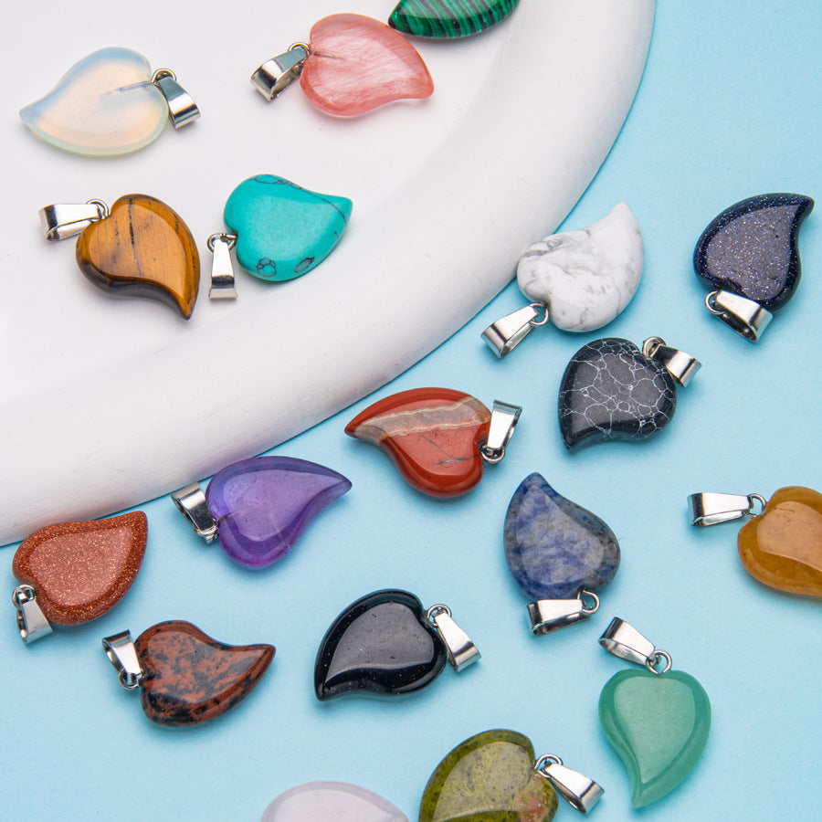 Crystal Leaf Geometric Pendant