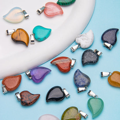 Crystal Leaf Geometric Pendant