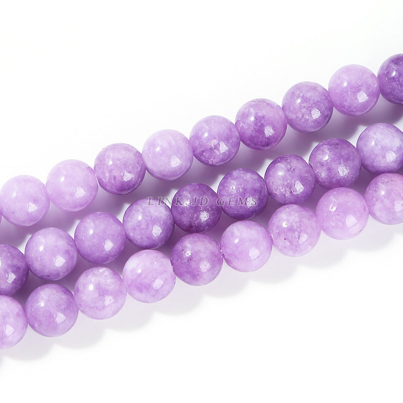 Perlas sueltas redondas de calcedonia violeta K2 