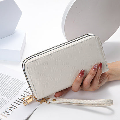 Atmospheric Double Zipper Clutch Bag Wallet