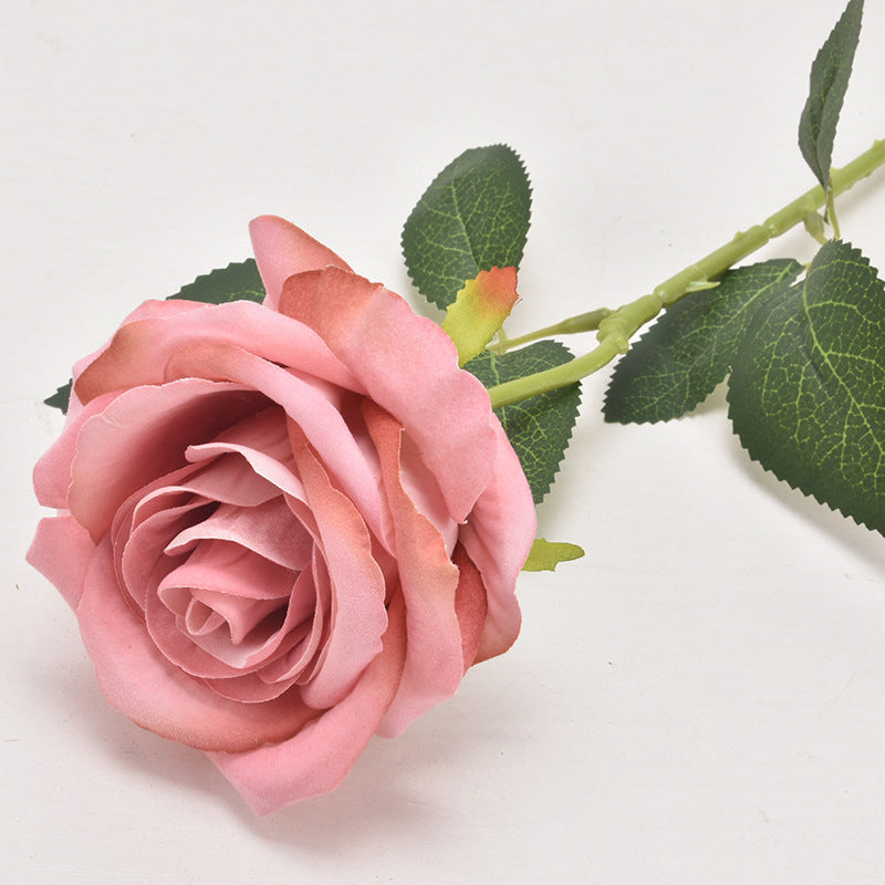 Simulation velvet rose single