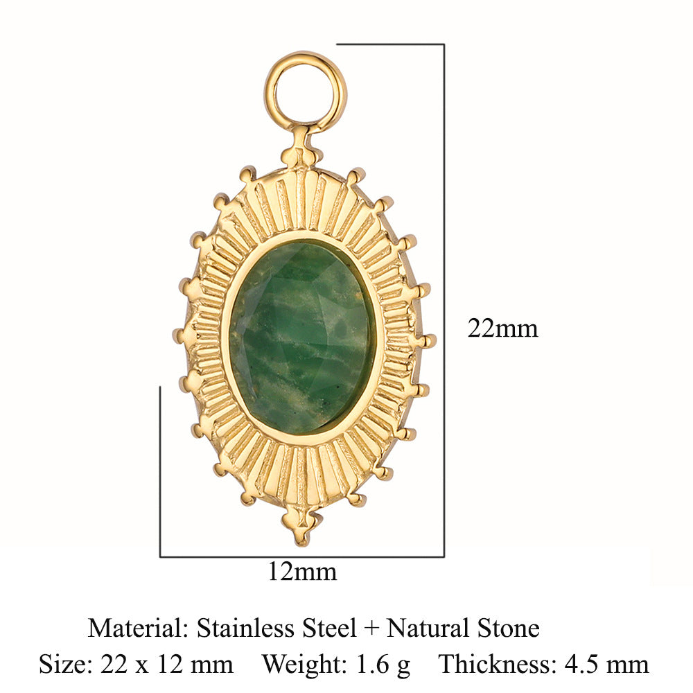Accessories African jade stainless steel pendant