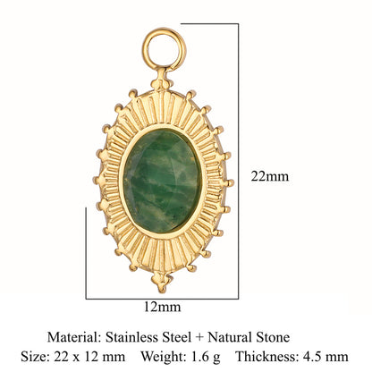 Accessories African jade stainless steel pendant