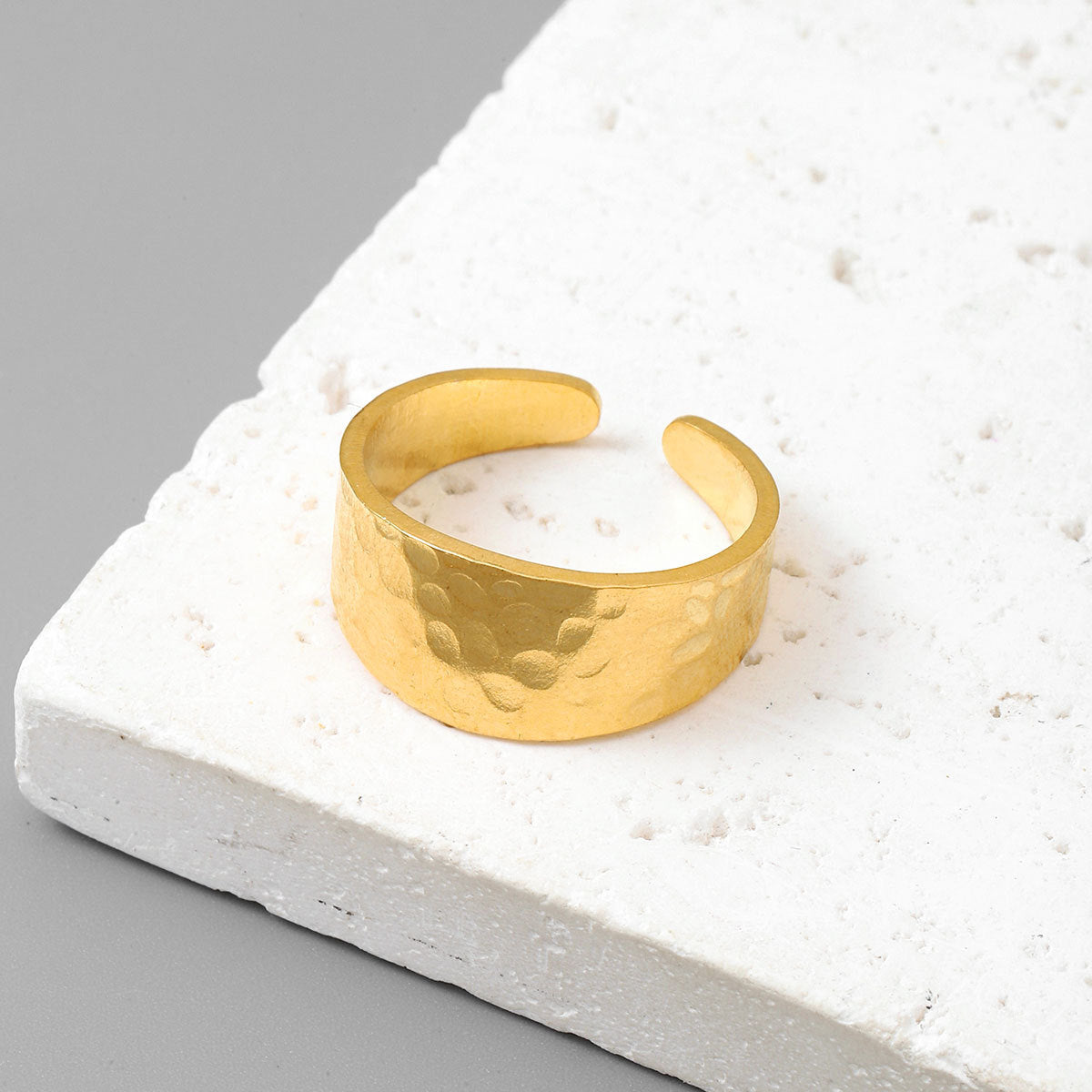 18K real gold titanium steel ring