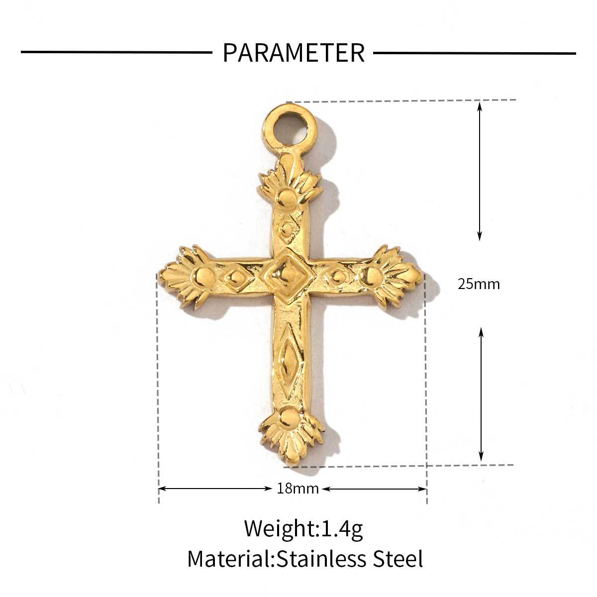 French bow cross titanium steel necklace pendant