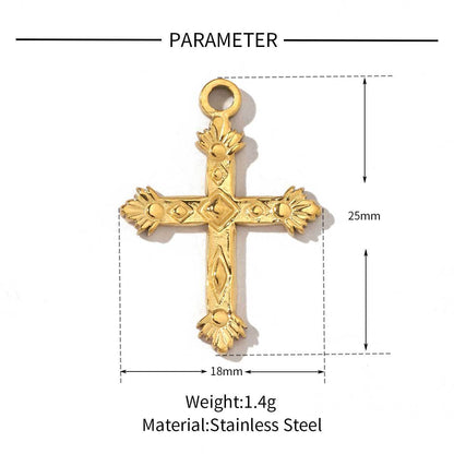 French bow cross titanium steel necklace pendant