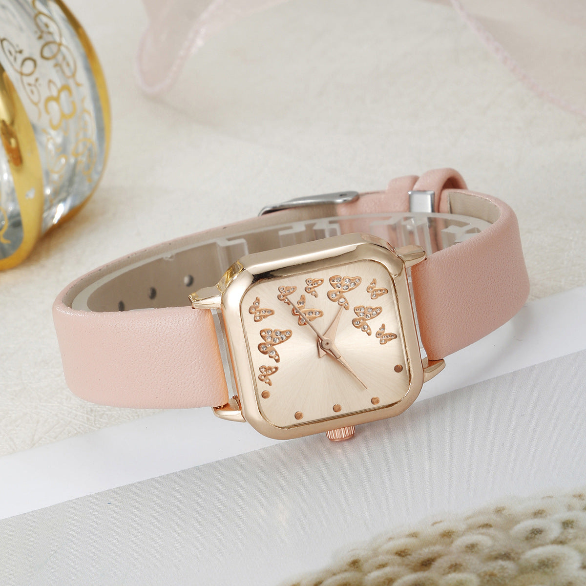 Butterfly Square Dial Fashion Peacock Set