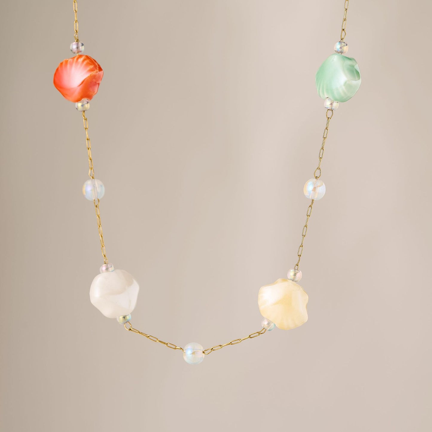 Ceramic Shell & Stone 18K Gold Bracelet