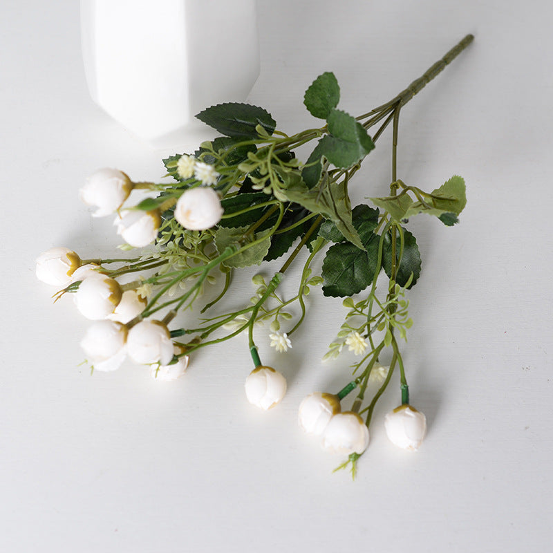 Artificial rose green buds bunch of artificial flowers