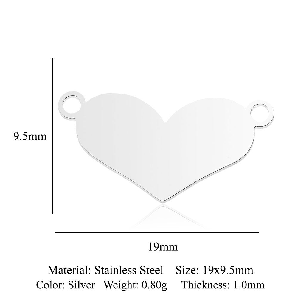 Paquete de 5 unidades, colgante de acero de titanio con diamantes de amor, colgante de huella digital. 