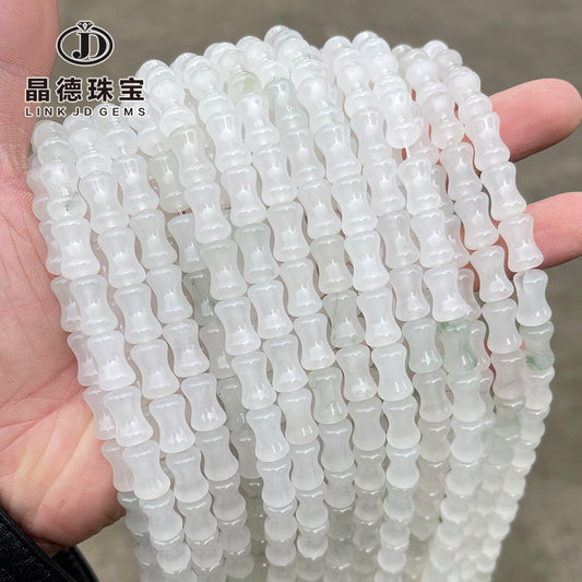 Perlas sueltas de bambú y jade de hielo natural de 12 mm 