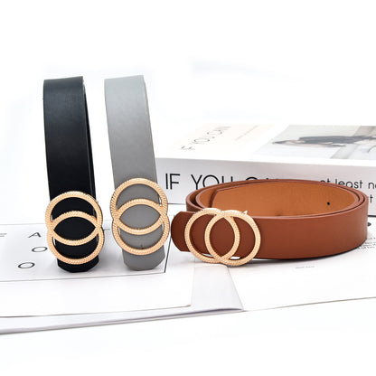 Round buckle belt for women, casual