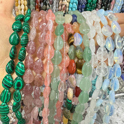 Crystal flat water drop 10*14MM 28pcs heterosexual loose beads