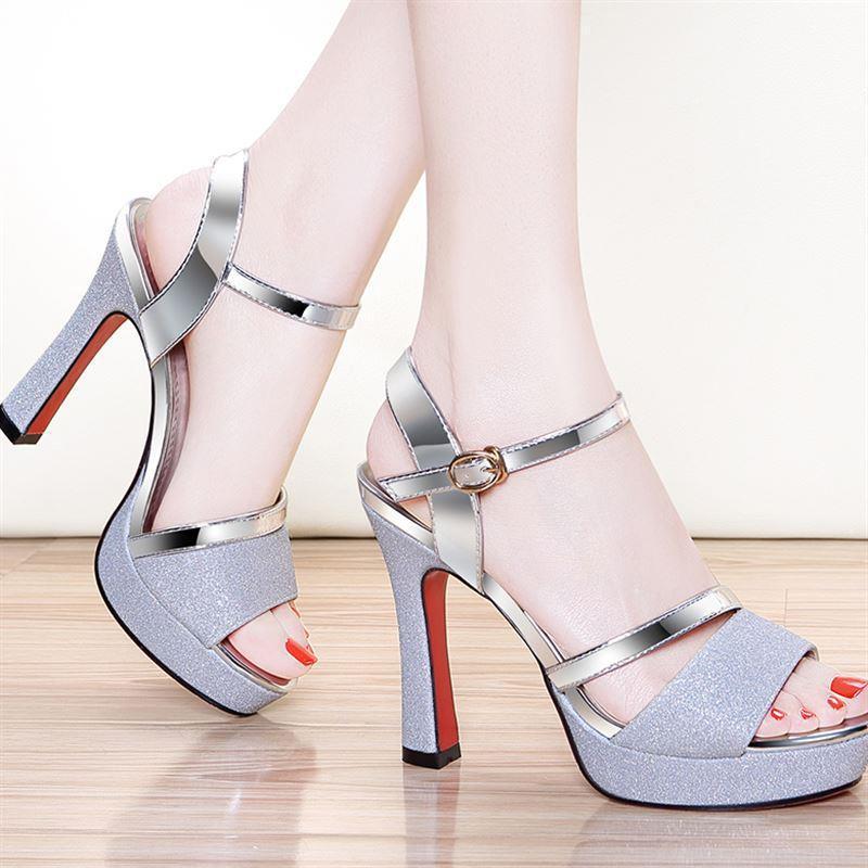 Waterproof table fashion high heels