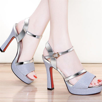 Waterproof table fashion high heels