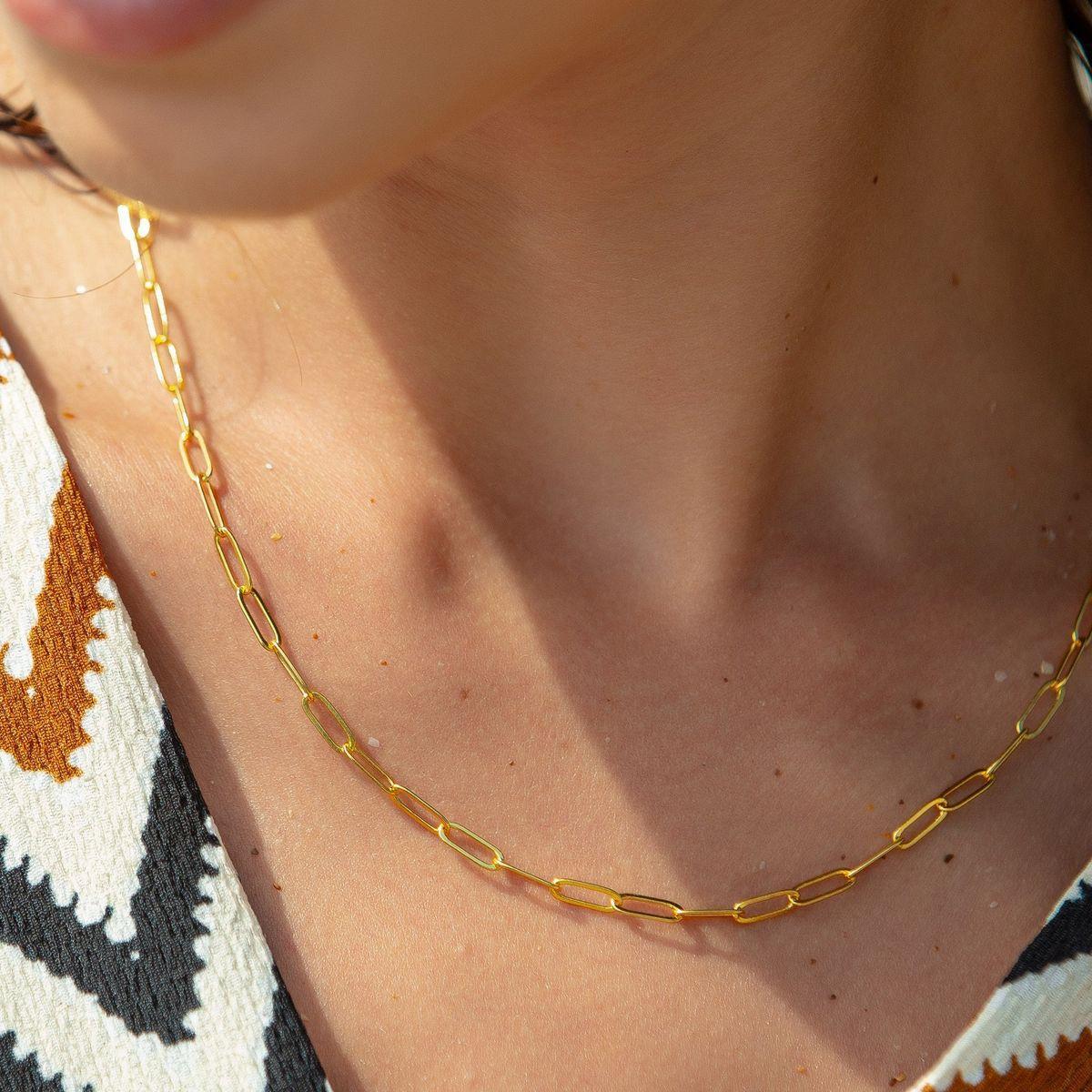 Paperclip Collarbone Chain Necklace