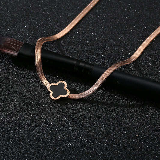 Roman numeral titanium steel necklace