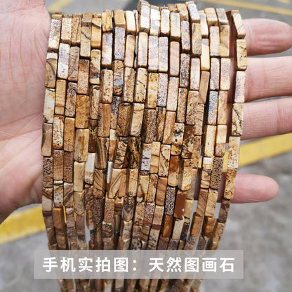 4 * 13Mm crystal agate square loose beads