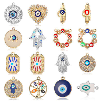 5 pcs/bag, palm eye, alloy necklace, earrings, pendant.