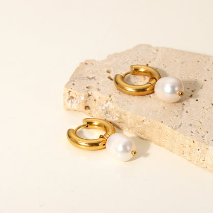 Pearl pendant earrings for women
