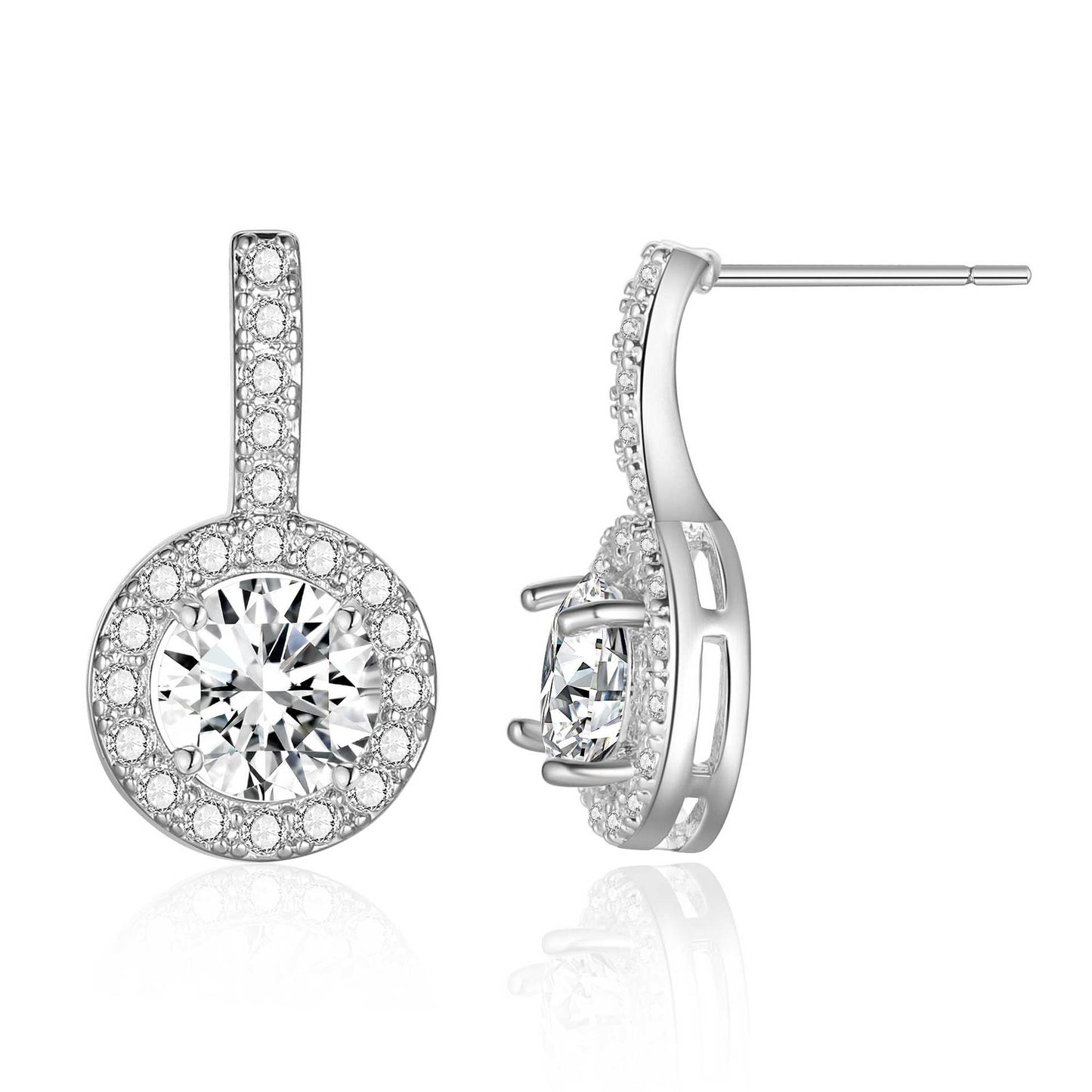 Copper inlaid 5A zircon can be like a galaxy earrings