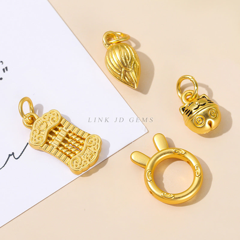 Ancient gold bell lotus abacus pendant