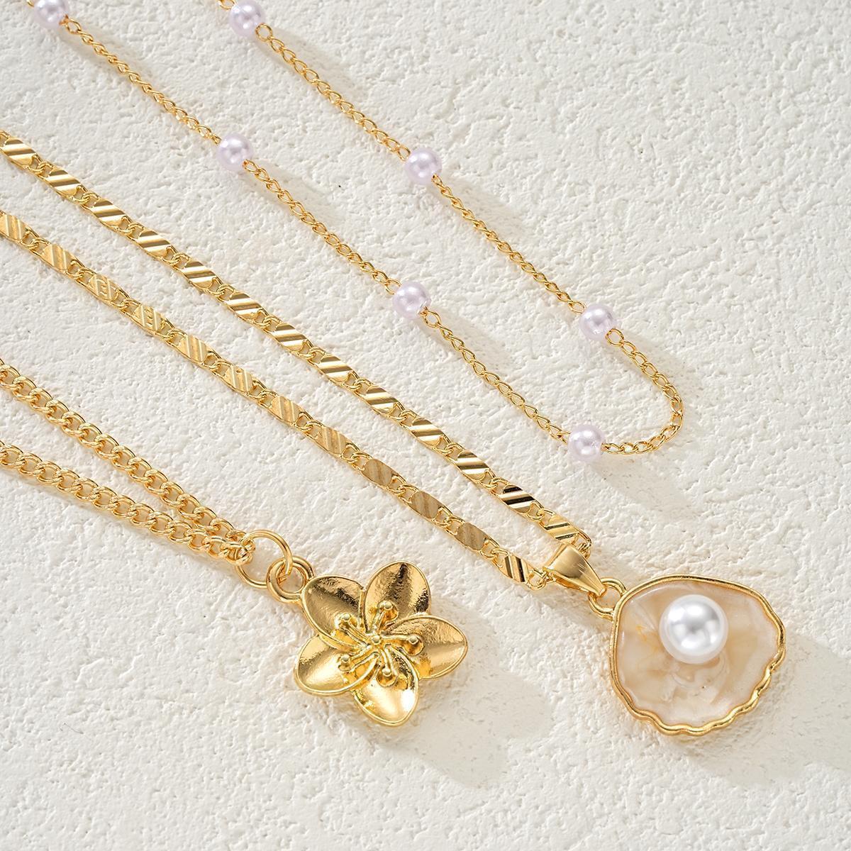 Pearl Shell Multi-Layer Necklace Set