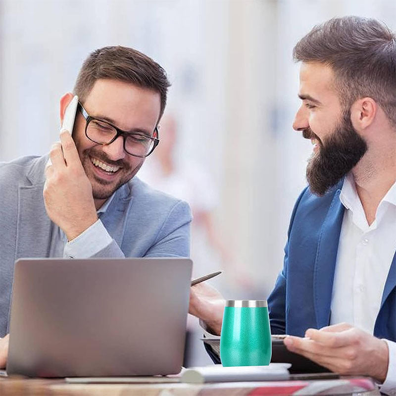 14OZ double-layer plastic red wine thermos cup