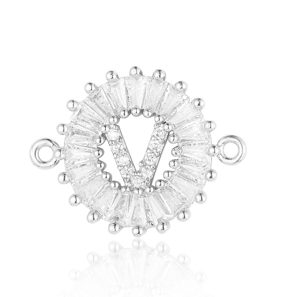 fashion 26 English letters copper zircon pendant