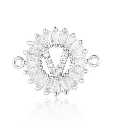 fashion 26 English letters copper zircon pendant