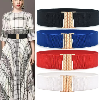 Single circle black slim belt