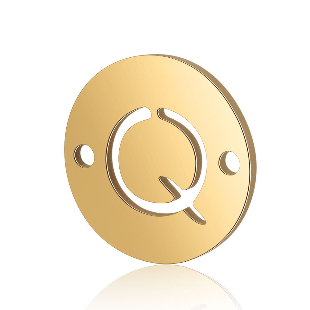 5 pcs/titanium steel English alphabet DIY pendant