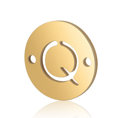 5 pcs/titanium steel English alphabet DIY pendant