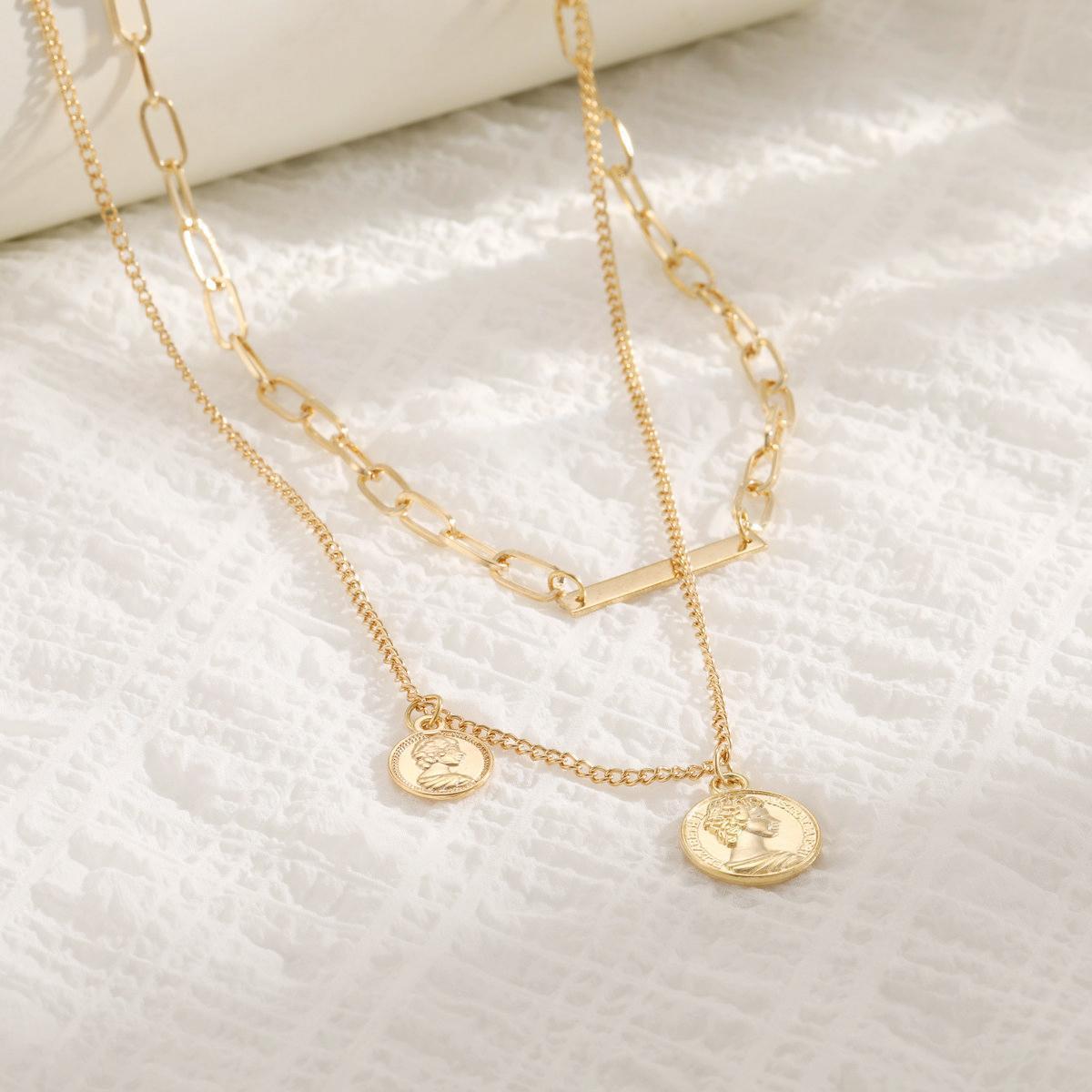 Retro Double-Layer Human Avatar Necklace