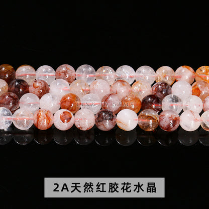 Perlas sueltas de cristal con forma de flor de pegamento rojo 