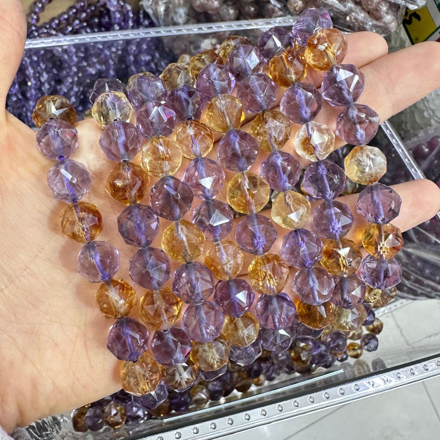 Amethyst loose beads crystal round beads bracelet beads