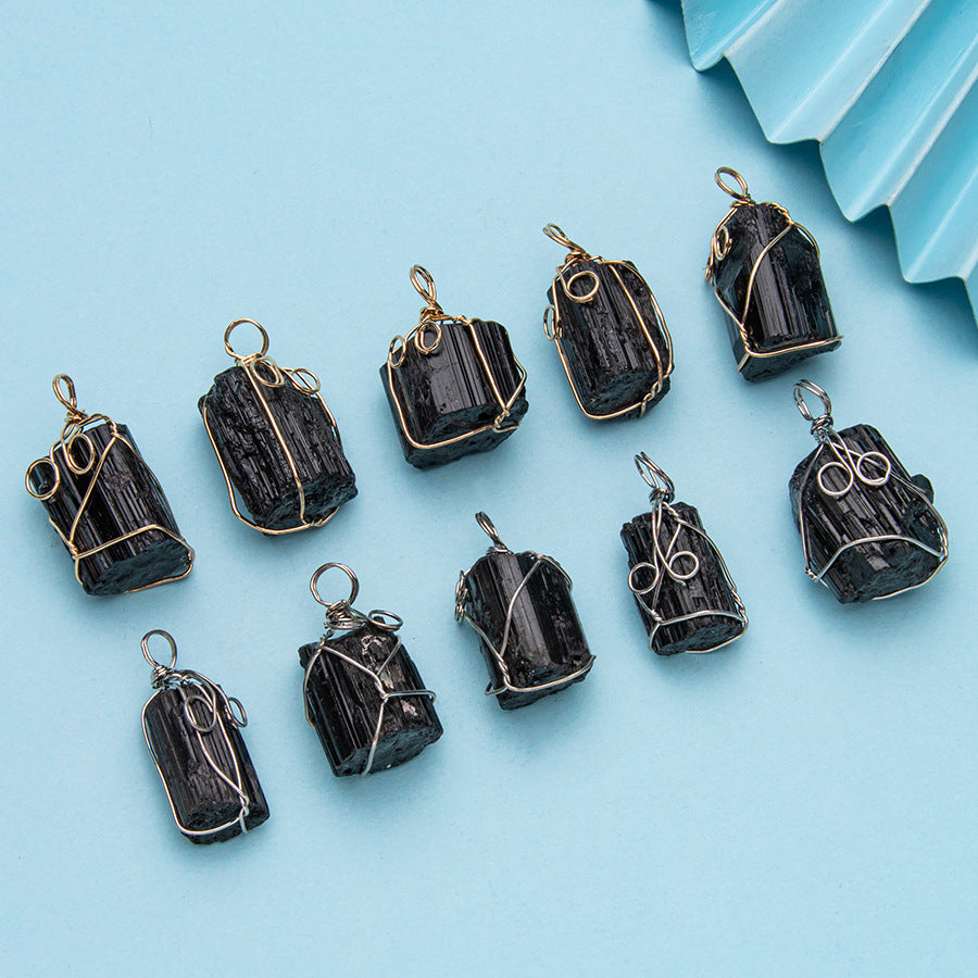 Pingente Irregular Turmalina Negra Cristal 