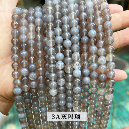 Gray agate loose beads DIY bracelet jewelry accessories