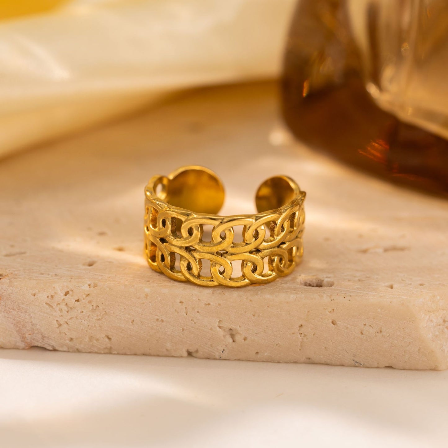 18K Gold Hollow Titanium Steel Ring