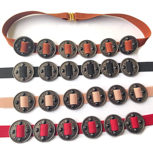Copper coin elastic accessories women's belt