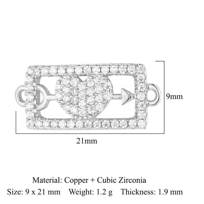 Bead butterfly copper zircon double hole accessories family pendant