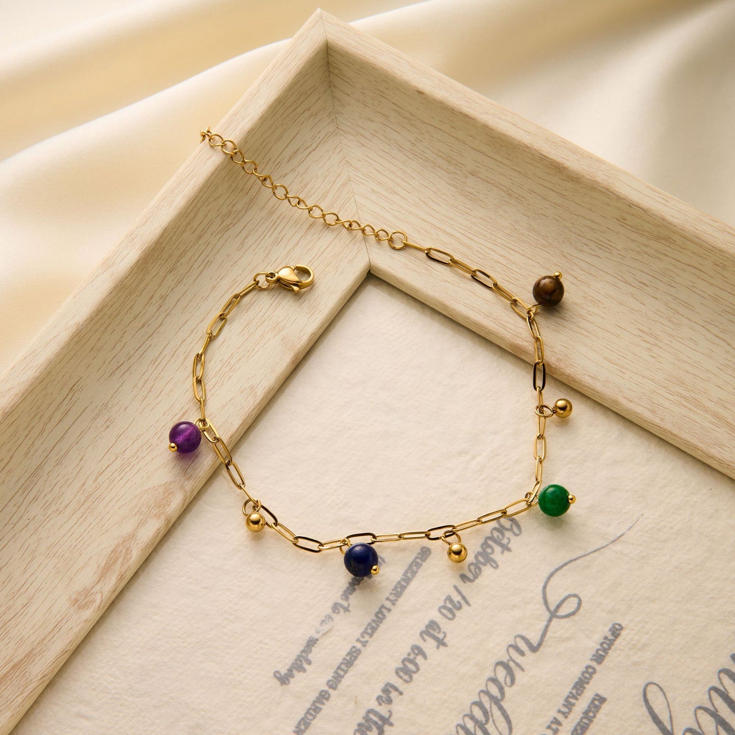 18K Gold Bead Bracelet