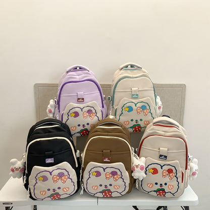 Backpack with cute print and large capacity
