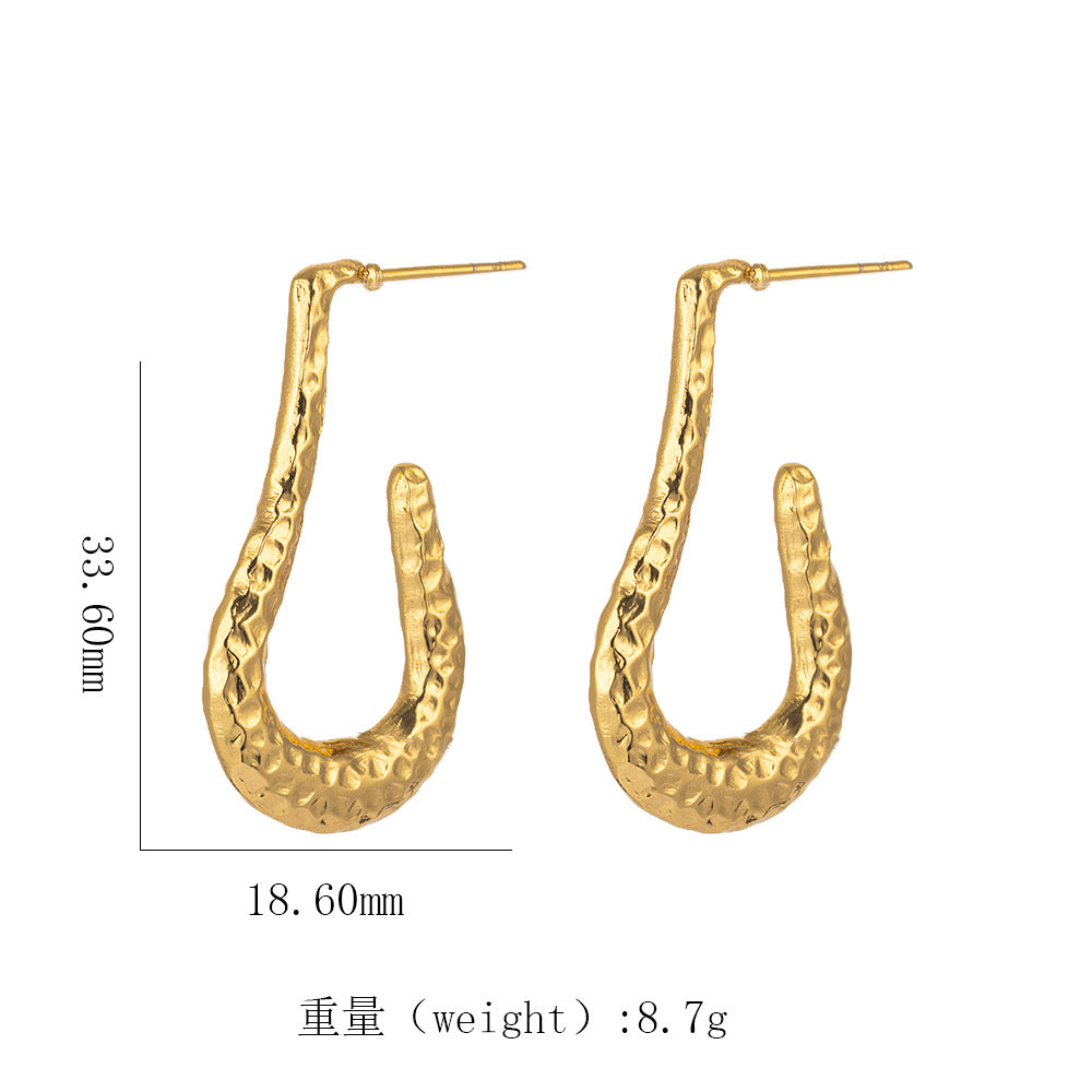 18K Gold Titanium Steel Geometric Earrings