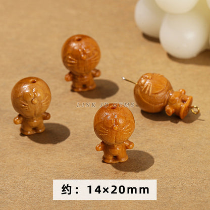 Barbie sandalwood carving lion head cat claw lotus pod accessories