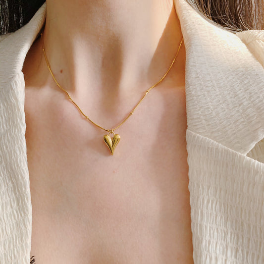 Titanium Steel Love Collarbone Necklace — Minimalist Luxe