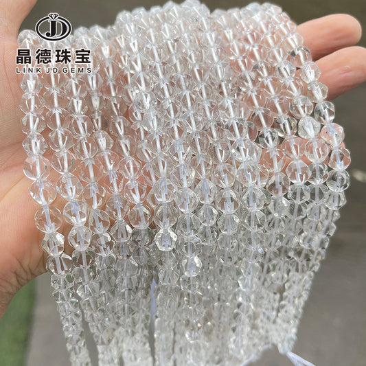 Perlas sueltas de rombos de cristal blanco natural de 6/8 mm 