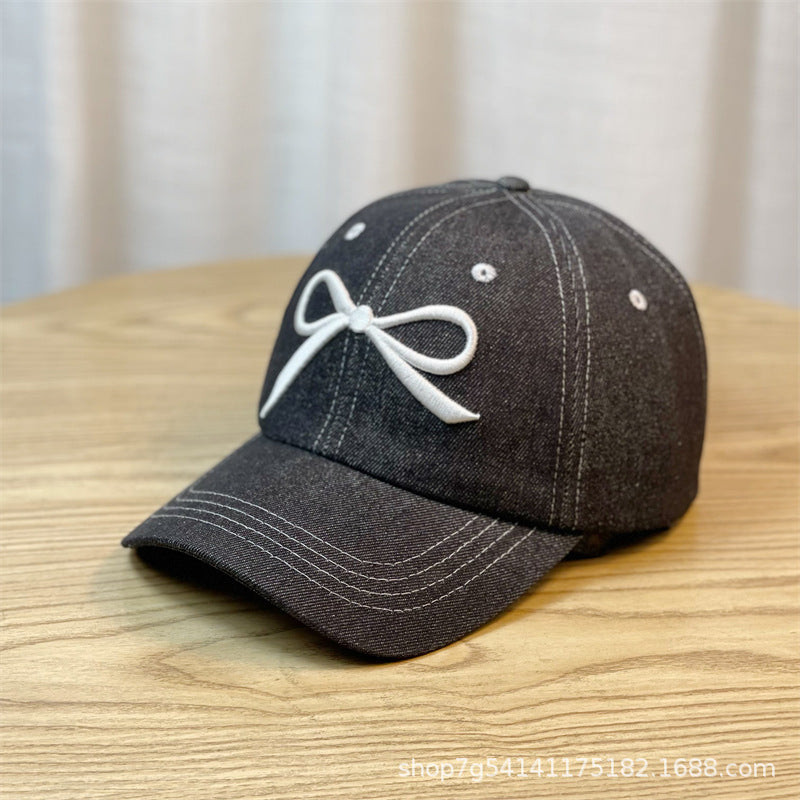 Denim Bow Baseball Cap