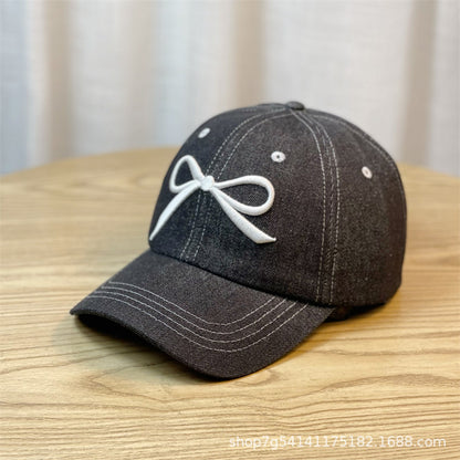 Denim Bow Baseball Cap