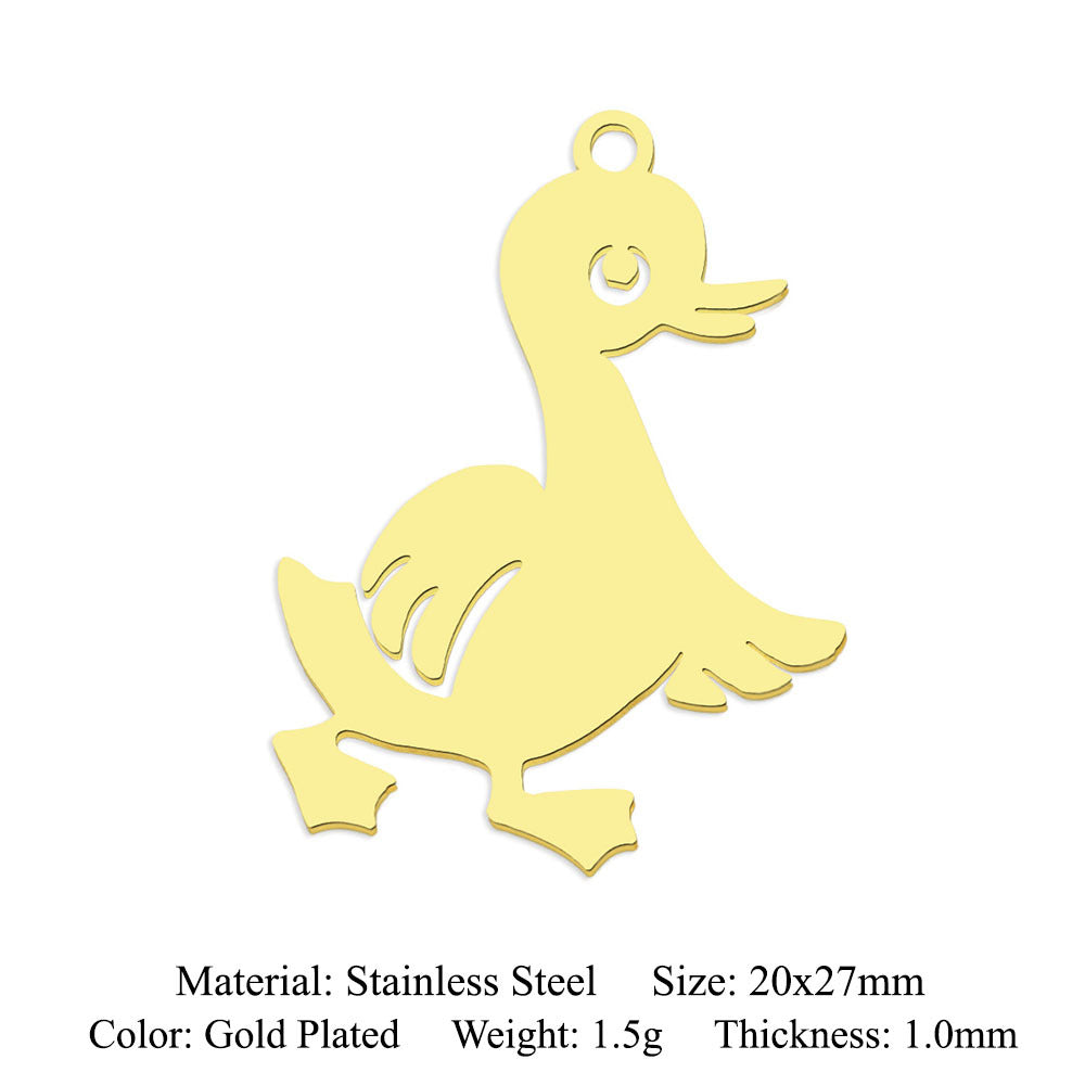 5 pcs/pack Hummingbird Moth Titanium Steel Pendant